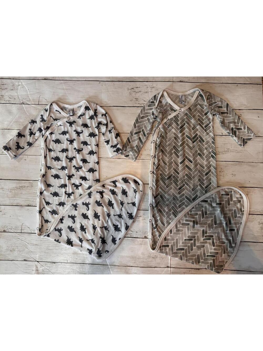 Copper Pearl Newborn Swaddle Gown Bundle Dinosaur & Neutral Print Set
